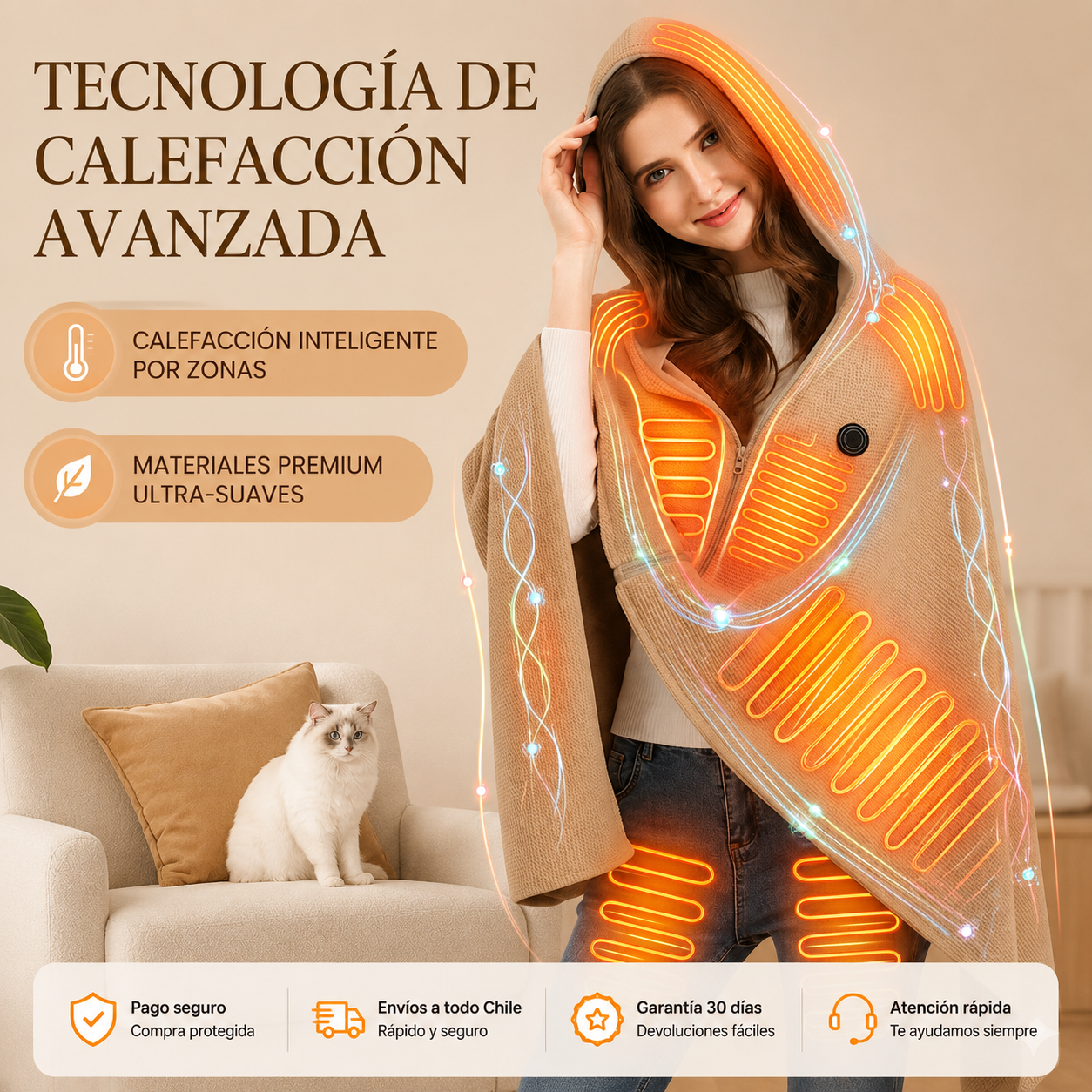 Voltia Warm Cape Manta USB Tecnologia